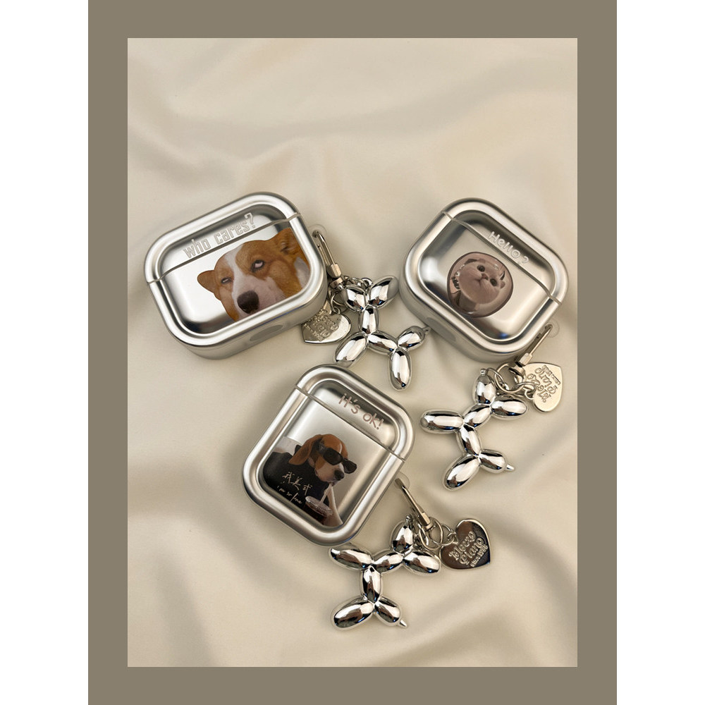 เคส airpods 4 เคส airpods 3 สนุกไฟฟ้าสีขาวตาสุนัข airpodspro3 เคสป้องกัน airpod4 เหมาะสําหรับ Apple 