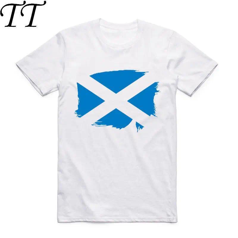 ผู้ชายและผู้หญิงพิมพ์สก็อตสกอตแลนด์ธงแฟชั่นเสื้อยืดO-คอแขนสั้นเสื้อยืดลำลองU Nisex HCP921