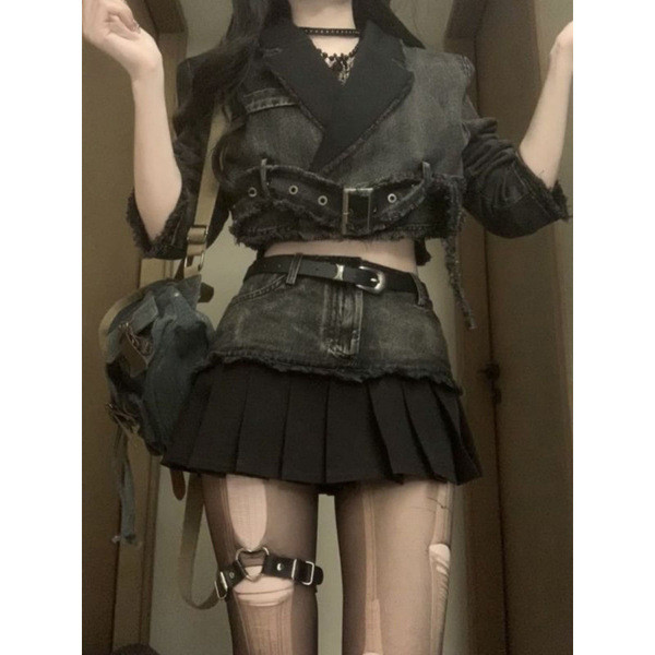 กางเกงขาสั้นสบาย Korean shorts cicishop1 กระโปรงยีนส์หญิง สไตล์หวานเย็น ออกแบบมาให้มืดน่าสนใจ และทรง