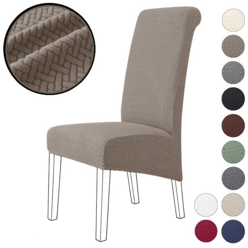 ผ้าคลุมเก้าอี้-หลังสูง ความสูง 60-75 ซม. ผ้าจักเวฟเฟิลลาย T-Shaped High-Back chair cover