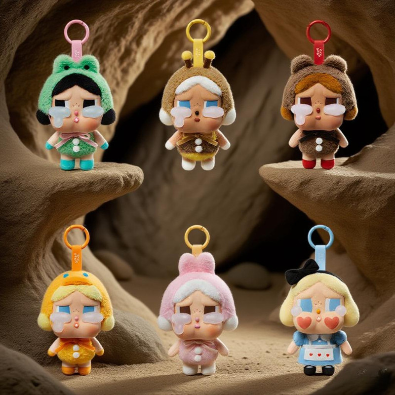 POPMART CRYBABY Tears Factory Series ไวนิลใบหน้าตุ๊กตาจี้รูปของเล่น Mystery กล่องของขวัญ