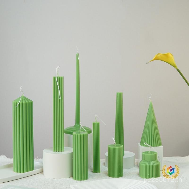 เทียนกรวย PC แม่พิมพ์คอลัมน์พลาสติกขี้ผึ้ง diy Aromatherapy Stripes หัตถกรรมวัสดุอะคริลิคเรขาคณิต Fi