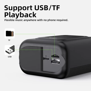 GOOJODOQ ผ้าลําโพงบลูทูธ RGB แสงคุณภาพสูง Hi Fi คุณภาพเสียงรองรับ TF/USB Playback
