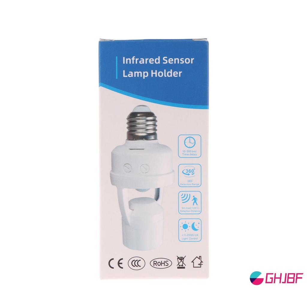 GHJBF] 360 องศามนุษย์เฟอร์นิเจอร์ Motion Sensor โคมไฟซ็อกเก็ตฐาน AC85-265V Delay Time E27 ฐานผู้ถือซ