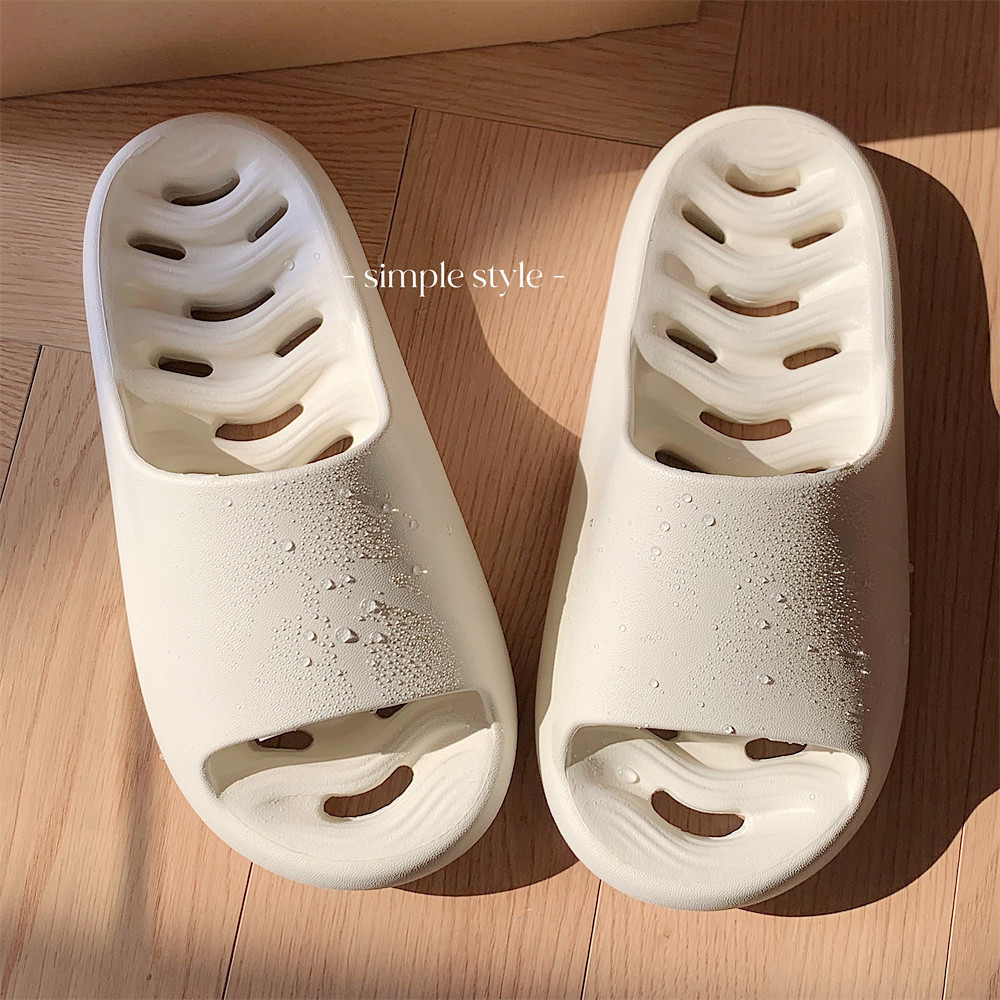 XIXITIAO รองเท้าแตะห้องน้ํา Hollow Leakage ผู้ชายผู้หญิงบ้านสบาย Soft Sole EVA คู่ในร่ม