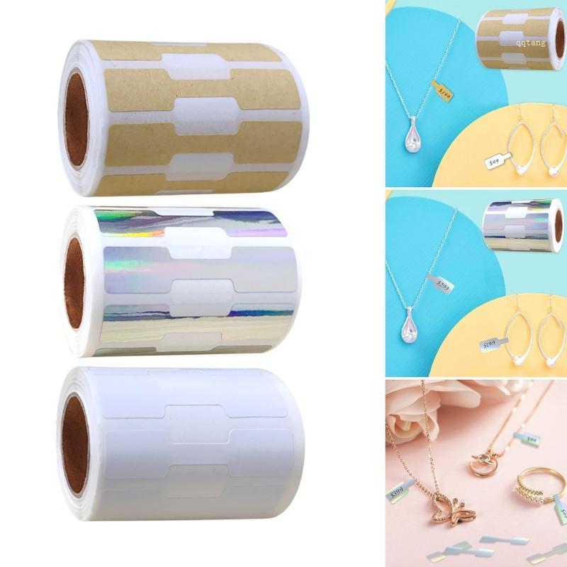 QQ * 500pcs Self กาว Barbell สติกเกอร์รีไซเคิลกระดาษคราฟท์เครื่องประดับราคาป้าย Self กาว Hangtags สํ