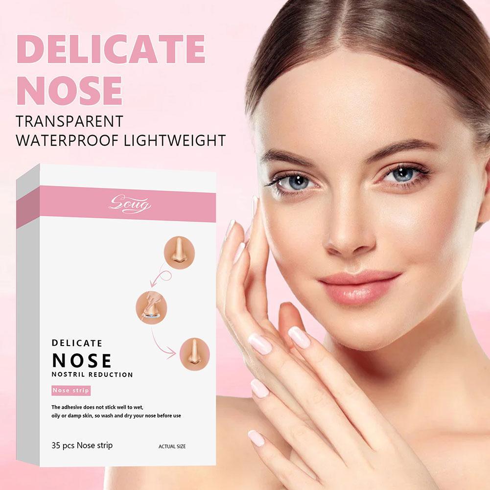 Sug แผ่นแปะจมูกธรรมชาติที่มองไม่เห็นสติกเกอร์คอสเพลย์กันน้ําจมูกสติกเกอร์แต่งหน้าขนาดเล็ก E7c1