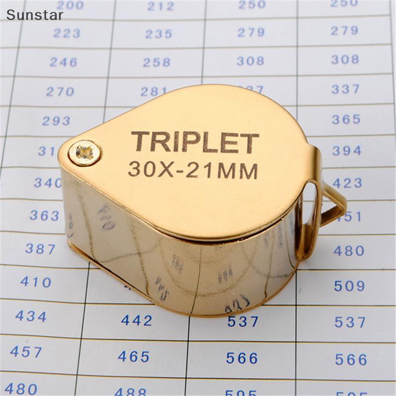 Sunstar 30x 30x21 มม.แว่นขยาย Jewelers Gold Eye เครื่องมือ Jewellery พับ Loupe แก้ว