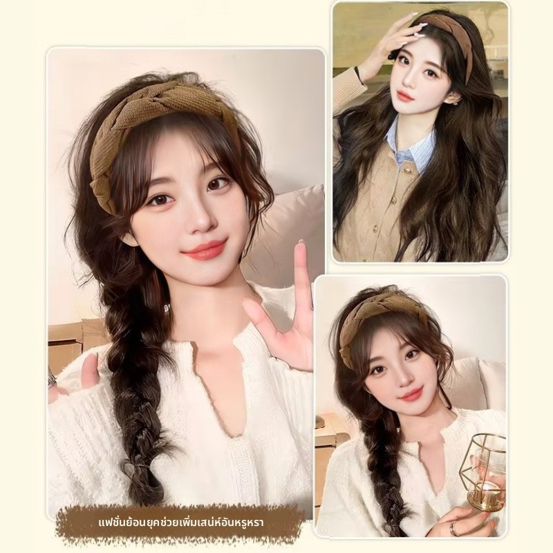 วิกครึ่งหมวกคาดศีรษะ แบบสวมง่าย ทันสมัย ระบายอากาศดี ไม่ร้อนอับ ปิดผมขาว เพิ่มความหนาแน่นผม สร้างผมยาวธรรมชาติในพริบตา เพิ่มลุคอย่างรวดเร็ว - รูปที่ 3