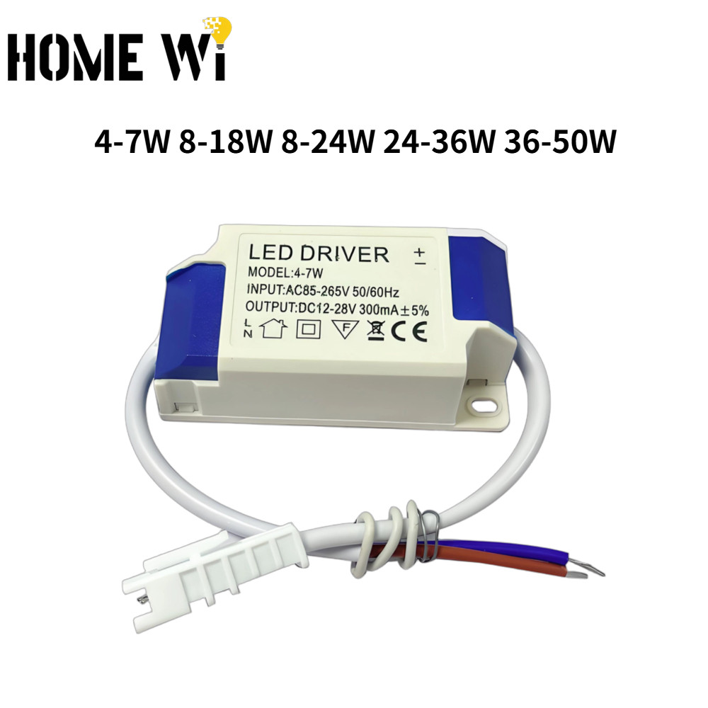 HOME WI LED Driver Power Supply 4-7W 8-18W 8-24W 24-36W 36-50W 300MA SM ชายหัว