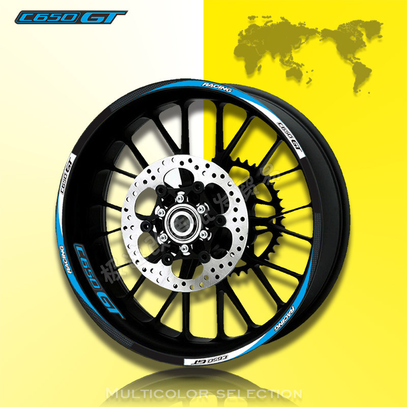 เหมาะสําหรับ BMW C650GT ดัดแปลงกันน้ําสะท้อนแสงเหล็กสติกเกอร์ขอบ/กรอบด้านในสติกเกอร์ขอบด้านในกรอบล้อ