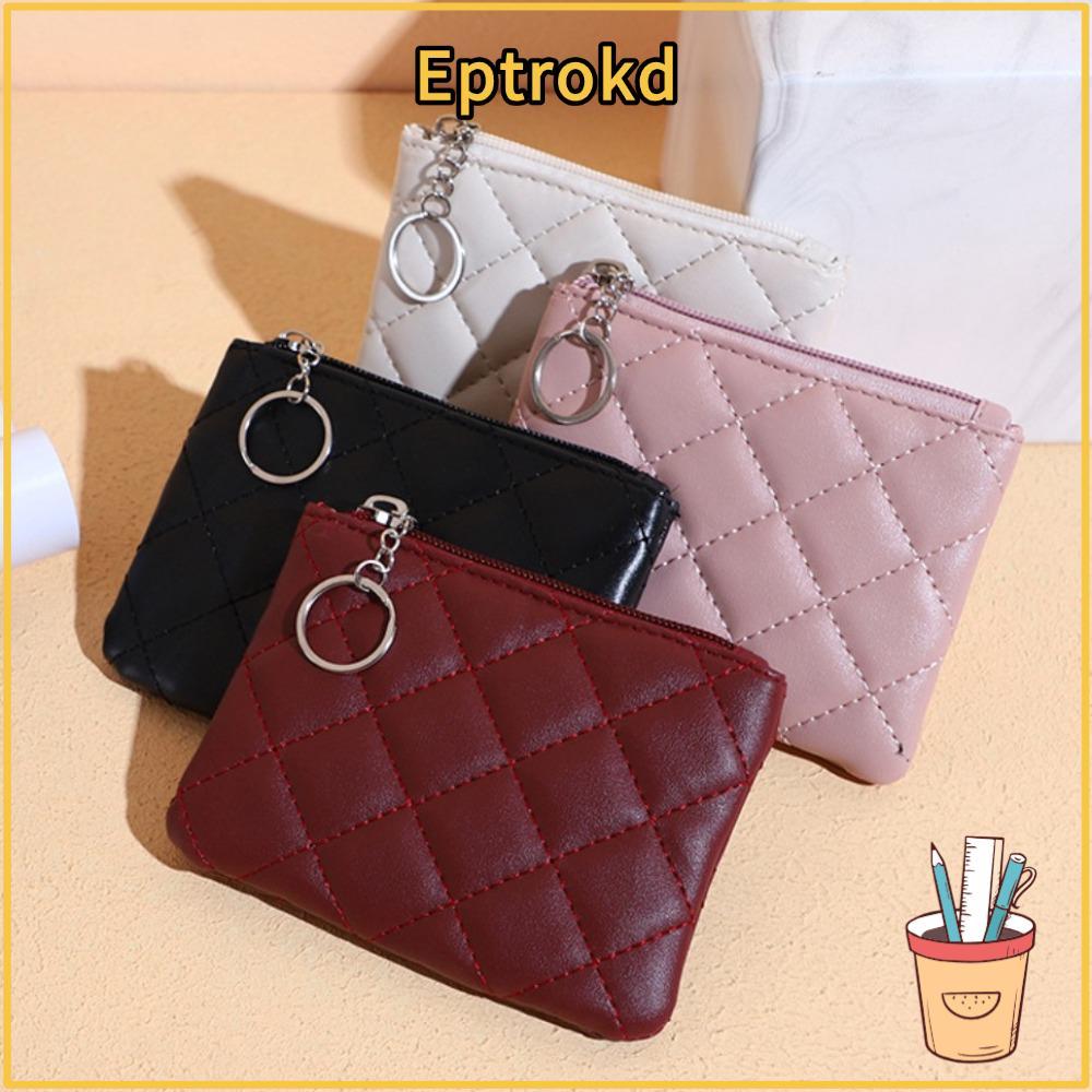 กระเป๋าสตางค์ EPTRO Slim หนัง PU สไตล์เกาหลี ดีไซน์เรียบง่าย มีซิป