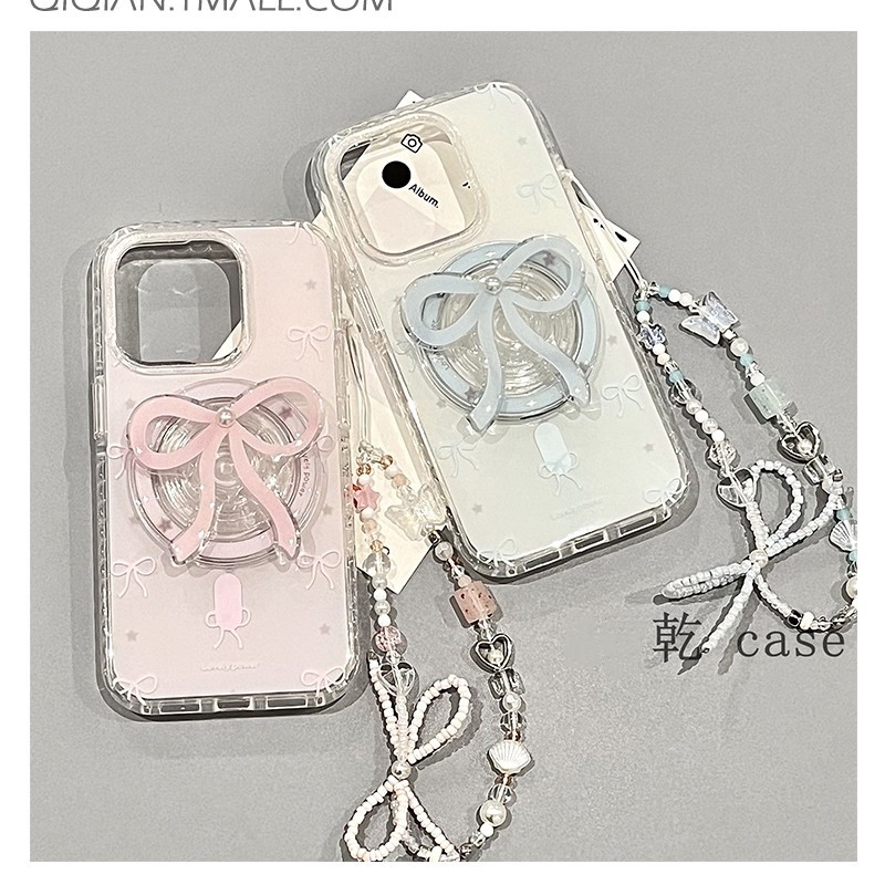 Pearl Bow วงเล็บแม่เหล็กเหมาะสําหรับ Samsung A53/S25Ultra/S24 เคสโทรศัพท์ S23 สวย s22FE/A14/A53/A54/