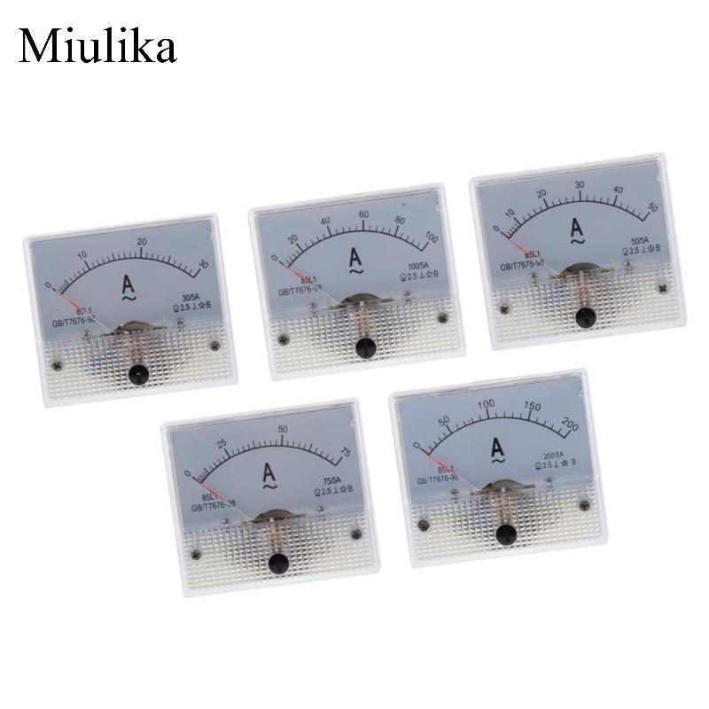 Miulika 85L1 AC 5A Analog Panel Ammeter Ampere Current Meter, 2.5 ข้อผิดพลาด Margin