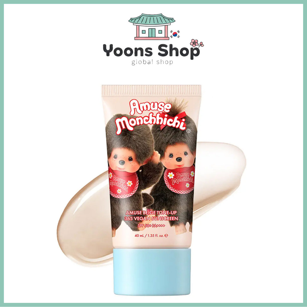 [ความร่วมมือกับ Monchichi] ครีมกันแดดวีแกน Amuse Beige Tone-Up 365