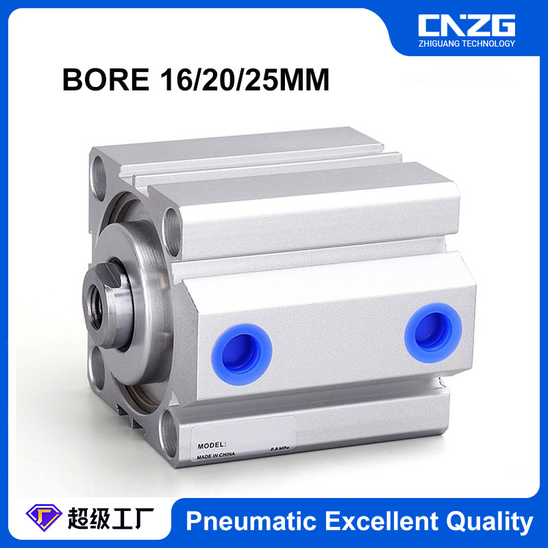CNZG SDA Thin-type Compact Inner Tooth กระบอก Air Pneumatic Double Acting กระบอกอัดไม่มีแม่เหล็ก Bor