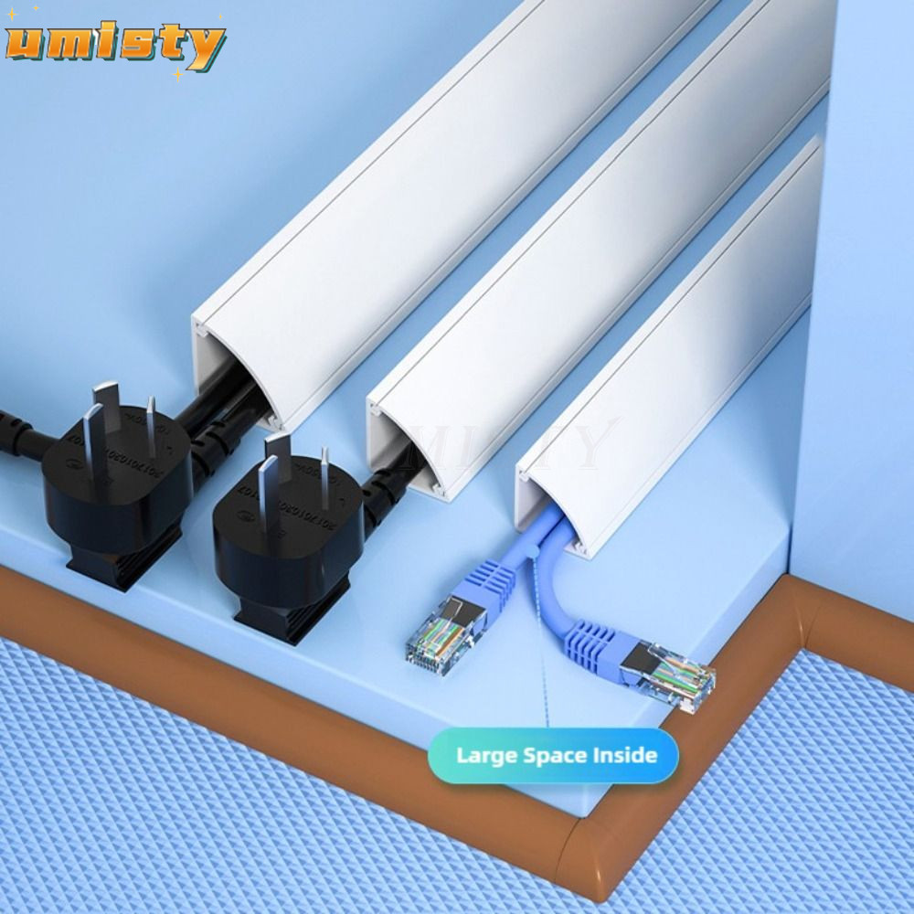 UMISTY มุมสายเคเบิลคอนซีลเลอร์,สามเหลี่ยมทาสีสายHider,คุณภาพสูงUniversal 100 ซม.PVC Skirting Line Ba