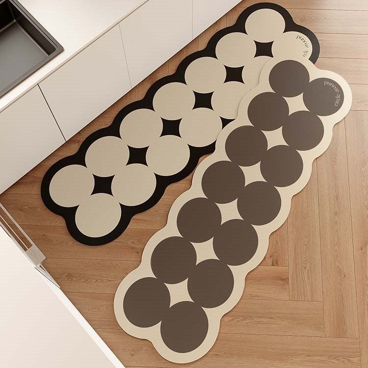 Nordic Kitchen Water-Absorbing Oil-Absorbing พรมปูพื้นในครัวเรือนที่เรียบง่ายประตูทางเข้า Anti-Slip MAT Entrance Diatom Mud @