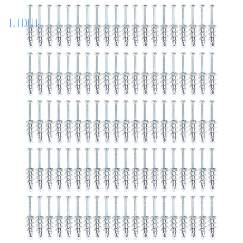 LIDU1 อเนกประสงค์ Drywall สกรู Anchors ชุด Hollow Wall Anchors สกรูชุดสกรู Drywall สําหรับแขวนตกแต่ง