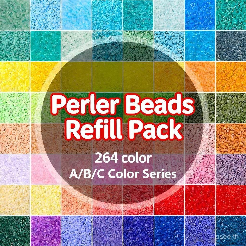 🌈 Perler Beads / Fuse Beads 264 Colors 🧩 | Iron Beads DIY Set 1000 pcs/Bag | ลูกปัดรีดร้อน สีเดี่ยว 