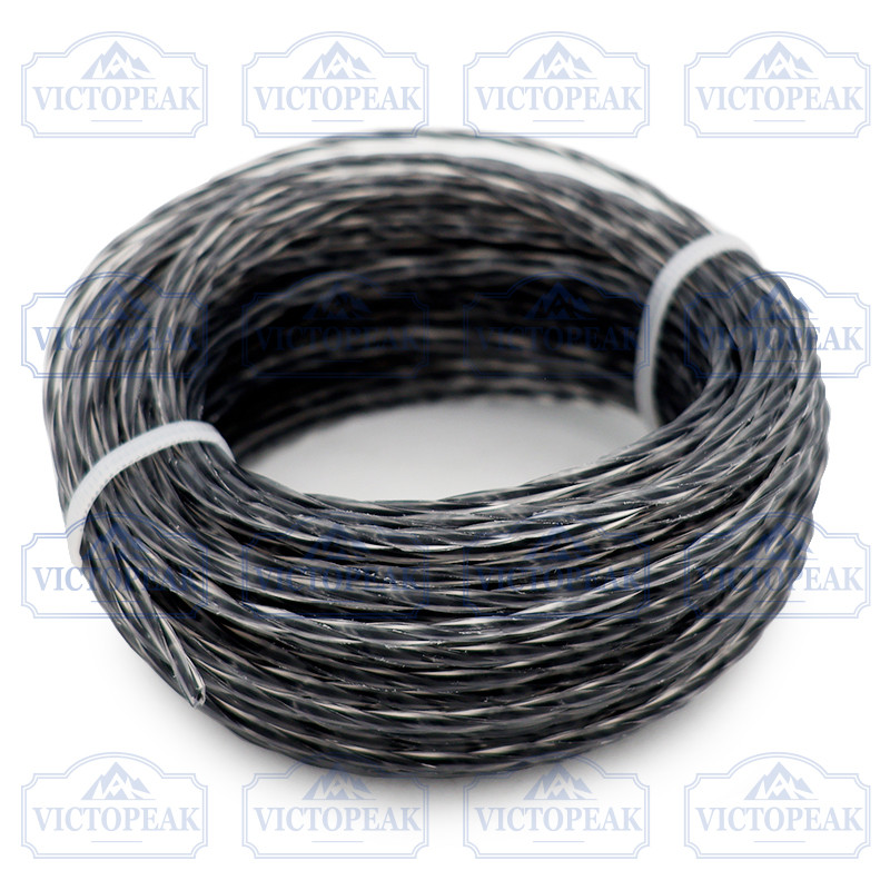 2.4 มม.* 15 M Twisted Two-Color Nylon Trimmer Line ทนทาน Strimmer ลวดสําหรับเครื่องตัดหญ้าสวนเครื่องมืออุปกรณ์เสริม