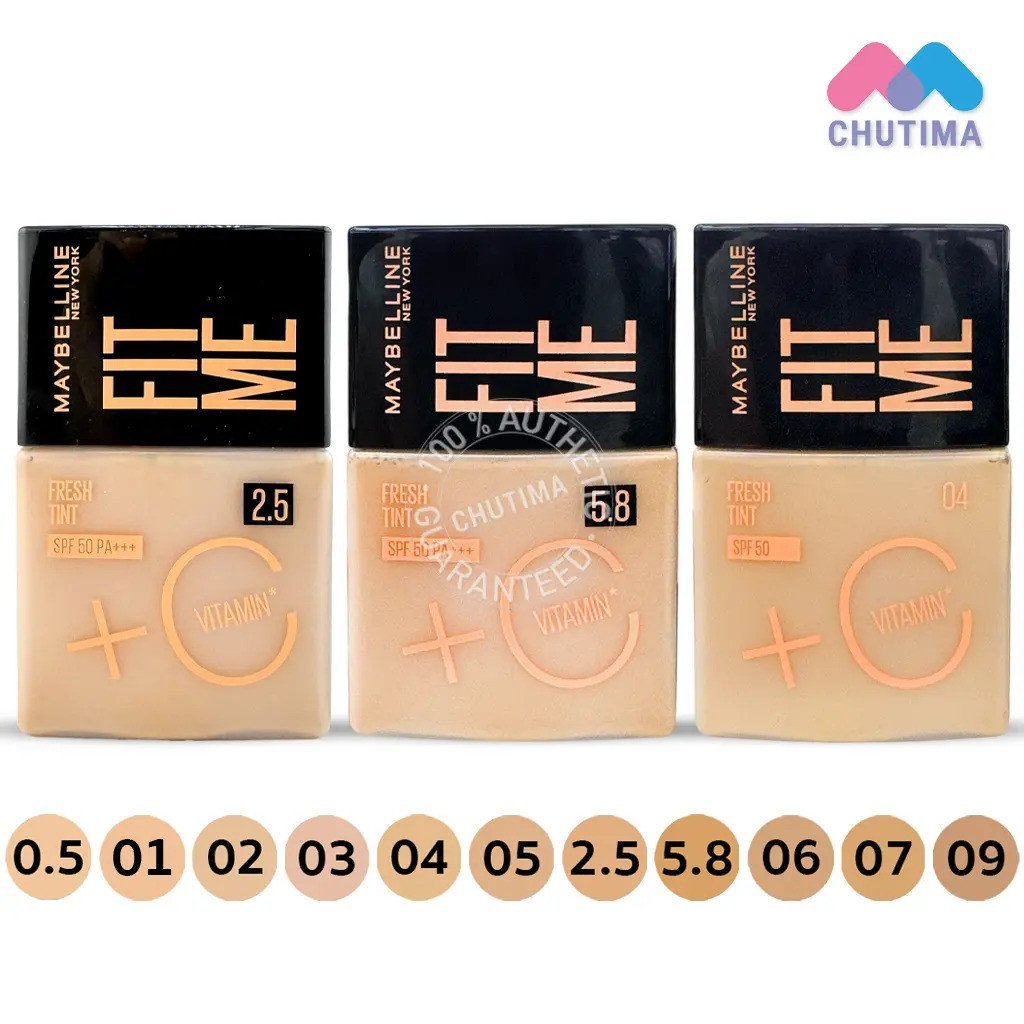 รองพื้น Maybelline New York Fit Me Fresh Tint วิตามินซี MAYBELLINE FIT ME FRESH TINT วิตามินซี SPF50