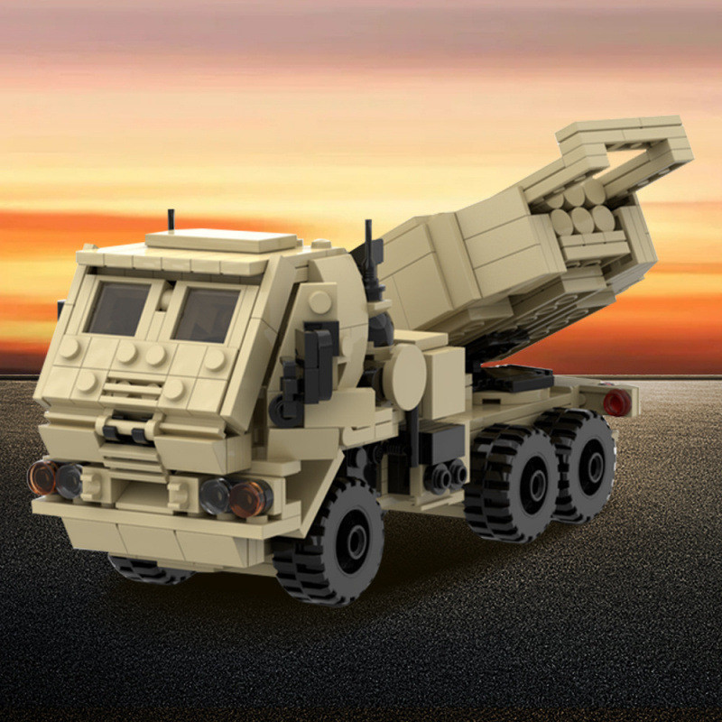 MOC-7701 Army Collection-M142 HIMARS High Mobility Firecracker Rocket System Building Block ของเล่น