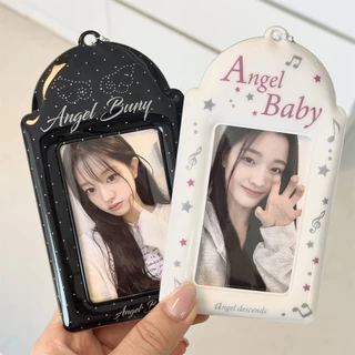 Ins สไตล์ Angel Baby ปีกสีดําผู้ถือบัตร PVC 10 ซม.การ์ดขนาดเล็กจี้ Star Chasing Aidou ภาพถ่ายแสดงพวงกุญแจ