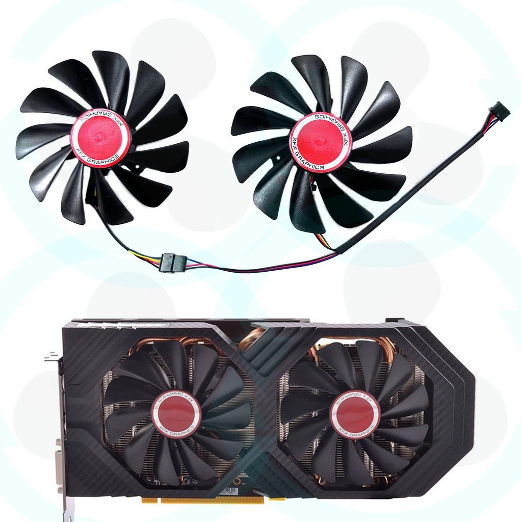 [พัดลมระบายความร้อนคอมพิวเตอร์] XFX/View RX580/590/Vega 56/64 Black Wolf Version Graphics Card Cooli
