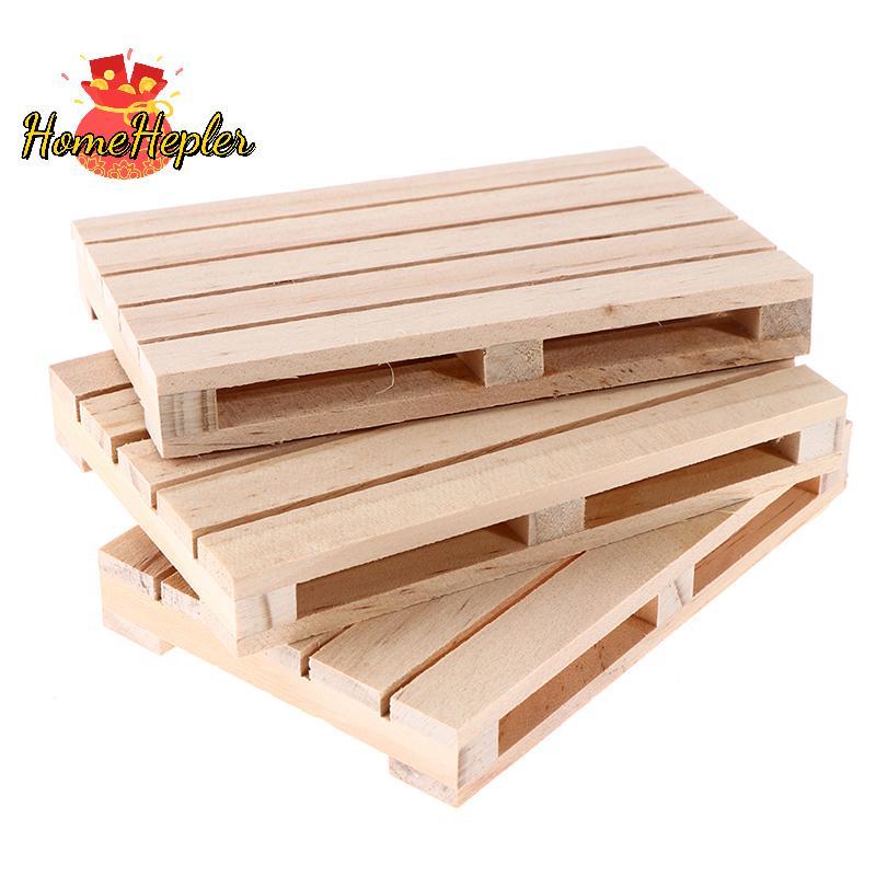 HomeHepler Mini Wooden Pallet ที่รองแก้วเครื่องดื่มสําหรับเครื่องดื่มร้อนและเย็น Wood Pallet ใหม่