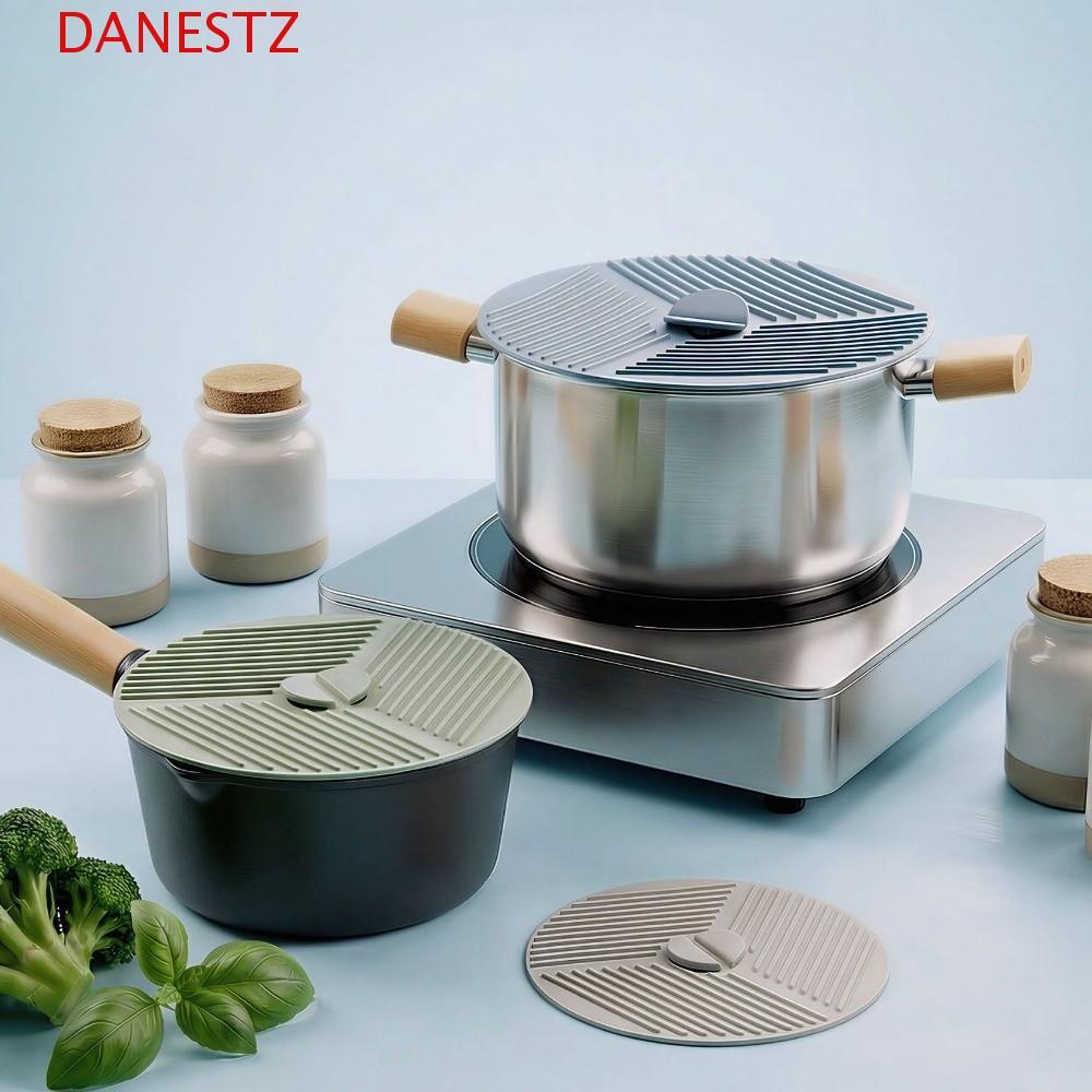 ฝาหม้อซิลิโคน DANESTZ 3 ชิ้น, แผ่นฉนวนร้อนแบบนุ่มอเนกประสงค์, ที่ใส่หม้อเกรดอาหารกันลื่นในครัวเรือน