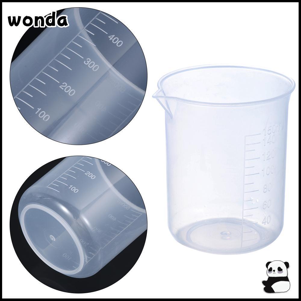 Wonda แก้วโปร่งใสขนาดพลาสติกเครื่องมือวัดห้องครัวขวดน้ําห้องปฏิบัติการบีกเกอร์