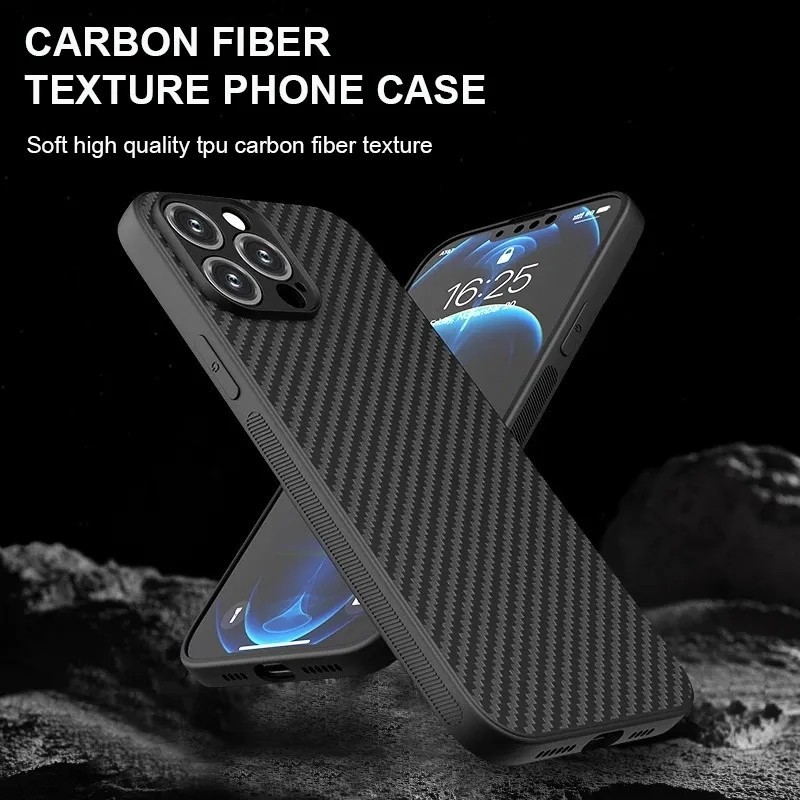 CASE IPHONE 14 14 PRO 14 PLUS 14 PRO MAX CASE SLIM FIT CASE CARBON FIBER RESIST HEATANT