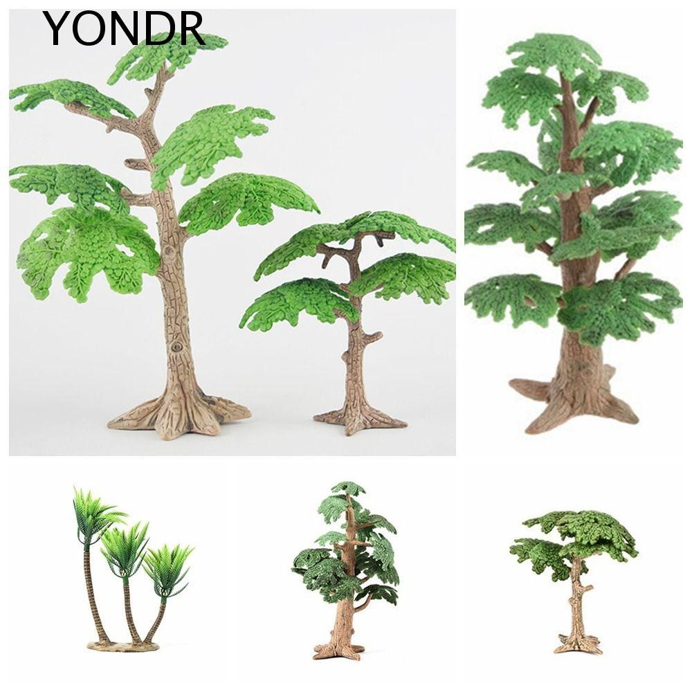 YONDR จําลอง Cypress, Cypress Mini Coconut Tree, ของเล่นเด็กพลาสติก Vivid Pine Trees ภูมิทัศน์ต้นไม้