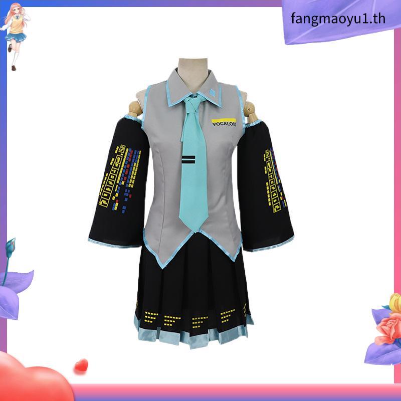 Vocaloid Miku Cosplay Wig Costume Japan Midi Dress Beginner Future Miku Cosplay Female Halloween Wom