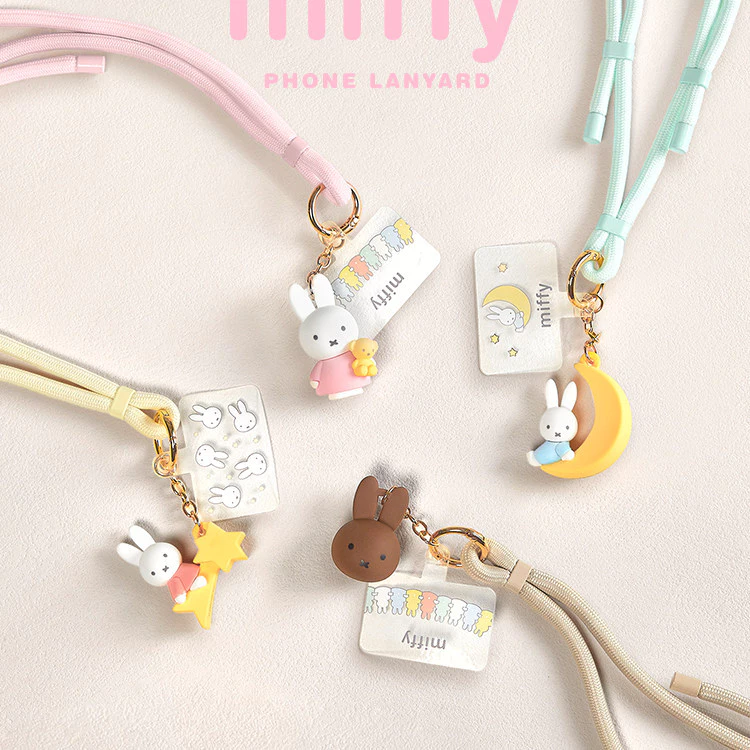 ของแท้ Miffy เชือกเส้นเล็กโทรศัพท์มือถือ Anti-Lost Handy เครื่องมือสายคล้องCrossbodyสายคล้องโทรศัพท์มือถือCrossbodyปรับน่ารักวันเกิดสาวของขวัญพวงกุญแจรถ