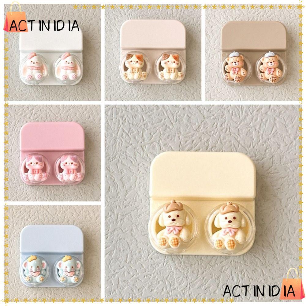 คอนแทคเลนส์ ACTINIDIARA พร้อมอุปกรณ์สำหรับเดินทาง ออกแบบABS สไตล์การ์ตูน