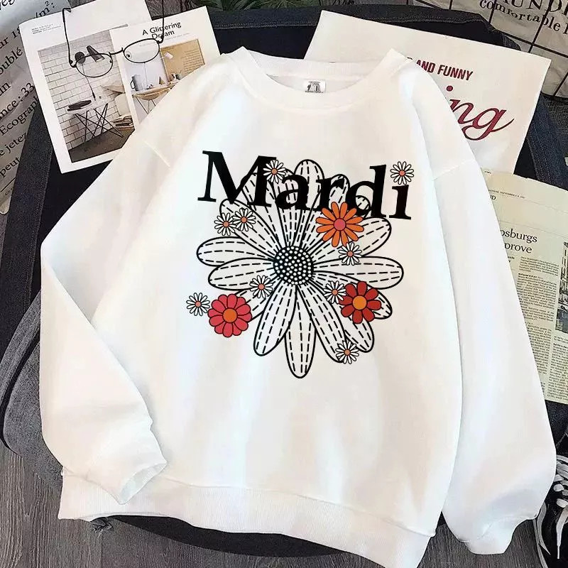 เสื้อสเวตเตอร์ คอกลม Mardi Marcedi Flowers LOGO FLOWERMARDI SWEATSHIRT สไตล์เกาหลี MULTICOLOR Unisex