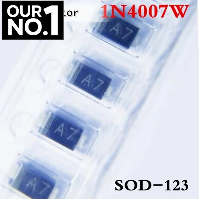 (100ชิ้น) 1N4007W A7 SOD-123FL 1206 SMD Schottky diode 1N4007 (Marking A7)