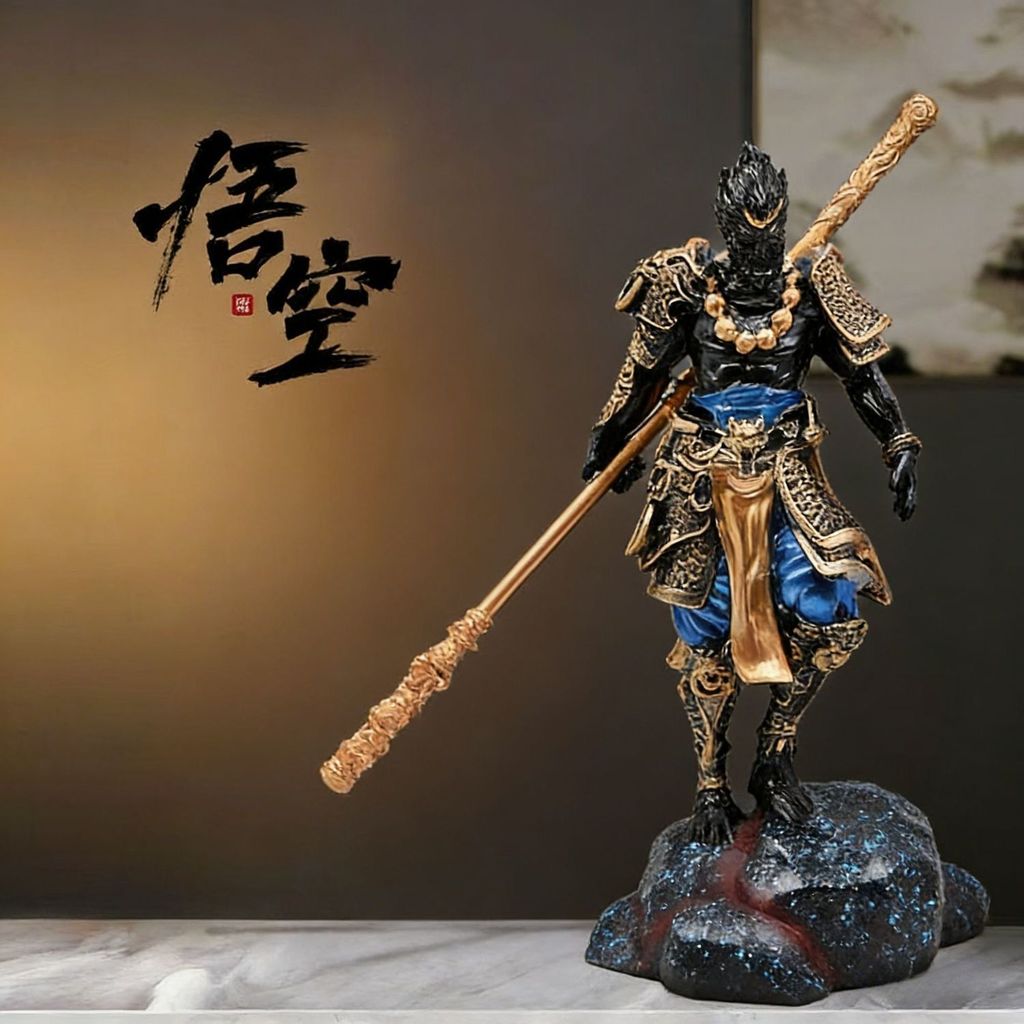 Monkey King Monkey King เครื่องประดับตํานานสีดําต่อสู้กว่าพระพุทธรูปกลับรูปห้องนั่งเล่นตกแต่งสํานักง