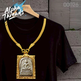 จัดส่งตลอด 24 เสื้อยืดสกรีนลาย " สร้อยพระ 1 องค์ " เสื้อผู้ชาย สไตล์คลาสสิก เด้ง ใส่สบาย ผ้าคอตตอน COTTON