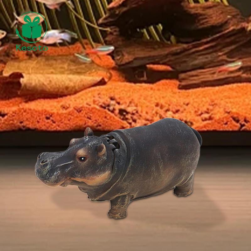 [Ehoyoxa] Hippo Fish Tank Bubbler เรซิ่น Aquarium ตุ๊กตาปั๊มลมสําหรับพิพิธภัณฑ์สัตว์น้ําพลาสติกขนาดใ