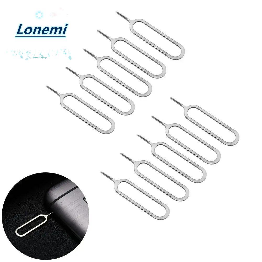 LONEMI 1/10PCS ซิมการ์ดถาด Ejector, โลหะโทรศัพท์อุปกรณ์เสริม Card Extractor, Universal เข็มเปิด Ejec
