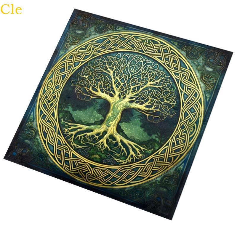 Cle Tarot ผ้าปูโต๊ะ Divinations Tapestry Tree Pattern Astrology ผ้าปูโต๊ะ