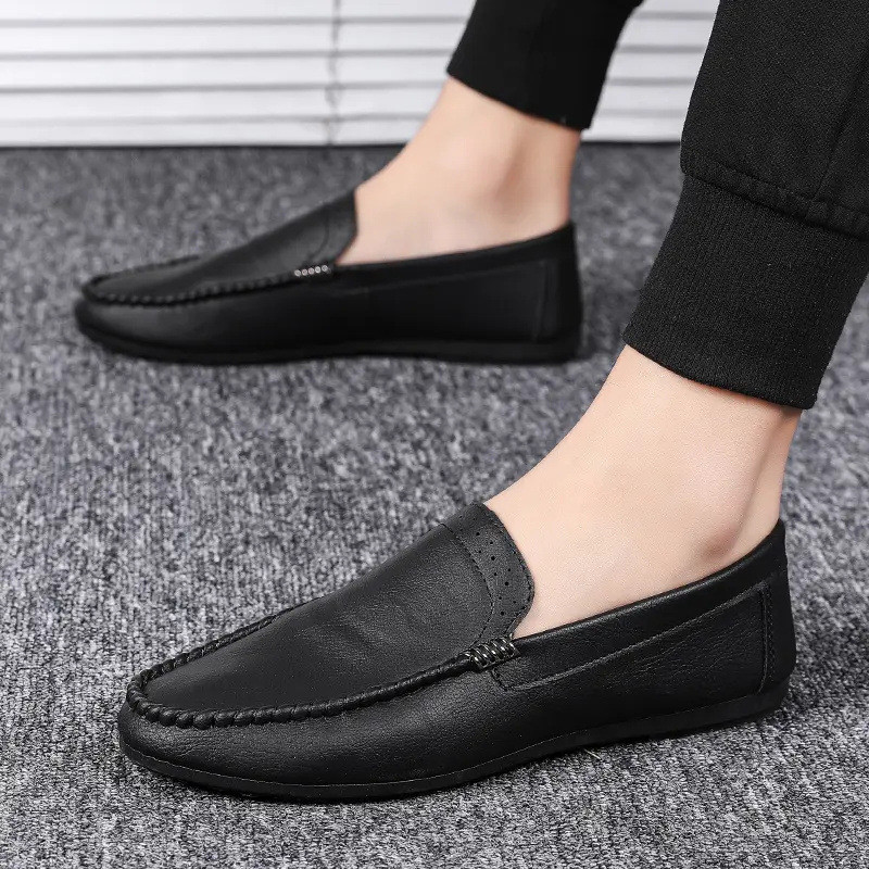 Peas Shoes Mens 2026 Mens Shoes Korean Lazy One-Pedal Mens Casual Shoes