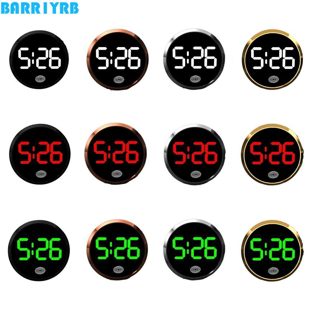BARR1YRB นาฬิกาแดชบอร์ดรถ, Touch-Activated Mini Digital Clock, Creative Mute ความแปลกใหม่ LED จอแสดงผลเวลา LED นาฬิกาอิเล็กทรอนิกส์ Travel