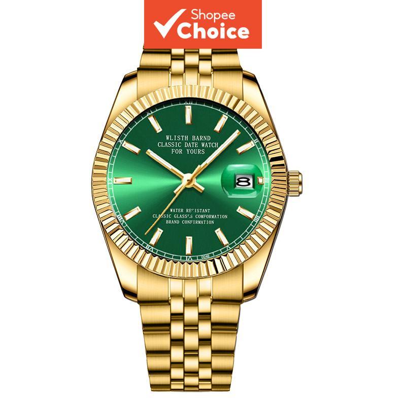 นาฬิกา Spring Vintage Luxury Datejust พร้อมสร้อยข้อมือสีทอง, กันน้ํา Unisex Casual ราคา ถูกที่สุด ดีลบีเคเค