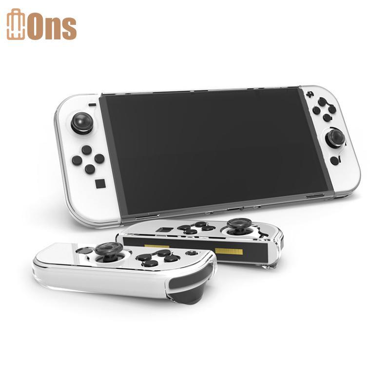 Ons Switch OLED เคสแข็งโปร่งใสสําหรับคอนโซล Nintendo Switch OLED ที่