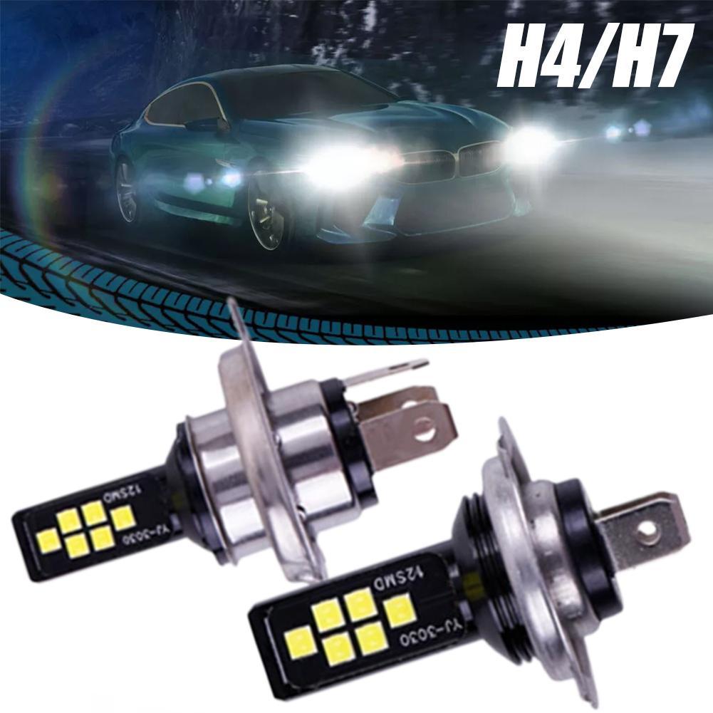 รถ H7/h4 ชุดไฟหน้า LED หลอดไฟสูงและต่ําชุด 6000k Beam (led) 60w รถ 52000lm หลอดไฟ J9n2
