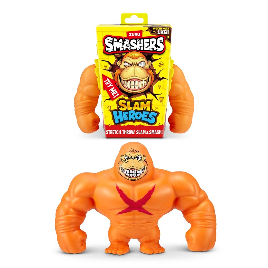ZURU Smashers Slam Heroes Orange Gorilla Stretching Figure Toy